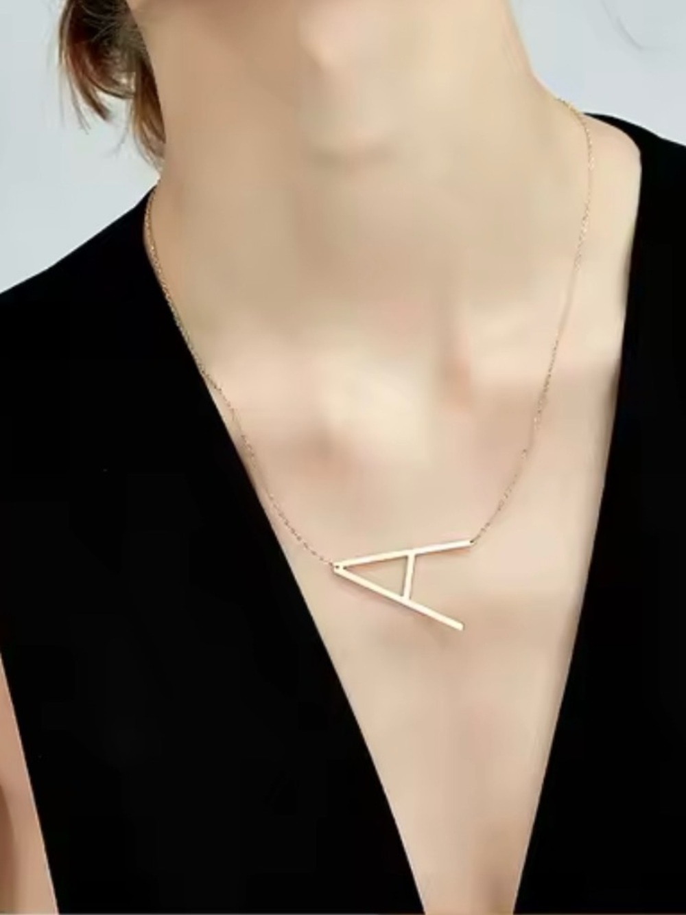 Large Initial Pendant Necklace